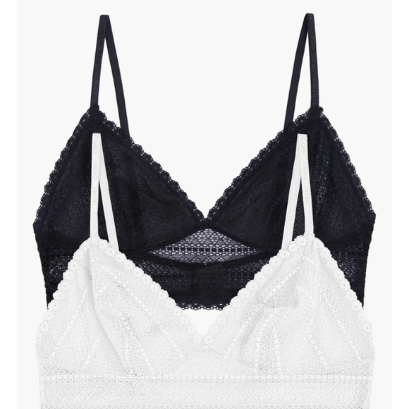 NWT DKNY Sexy Table Tops Lace Bralette Black Medium - Picture 3 of 9